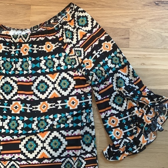 Jody California Abstract Geometric Pattern Boatneck Above Knee Dress Women’s M - Picture 7 of 12